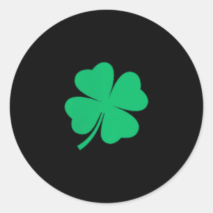 Sticker Rond Trèfle à quatre feuilles poche shamrock irlandais 