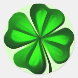 Sticker Rond Trèfle de quatre feuilles