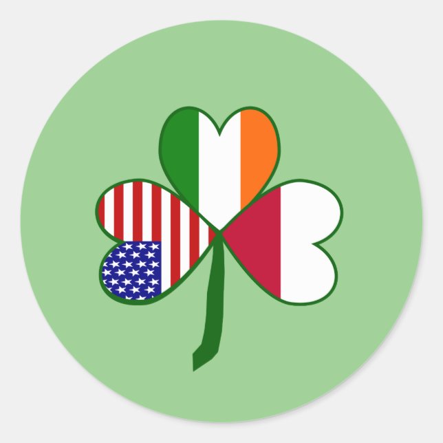 Sticker Rond Trèfle Drapeau Polonais (Devant)