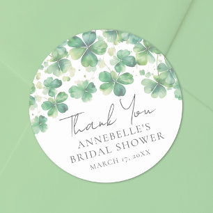 Sticker Rond Trèfle Shamrock Fête de la Saint-Patrick Mariage S