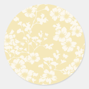 Sticker Rond Trellis Floral - Crème au Beurre
