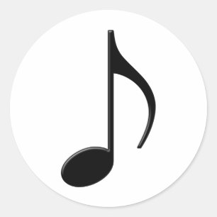 Sticker Rond Tremblement - symbole de musique de huitième note
