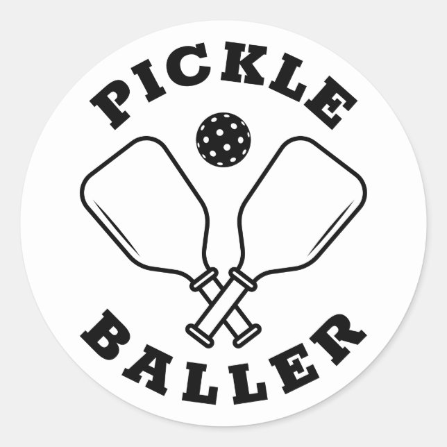 Sticker Rond Trendy Pickle Baller (Devant)