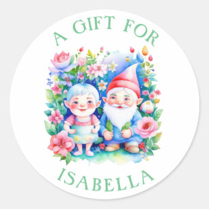 Sticker Rond Très beau Noël personnalisé M. et Mme Clause