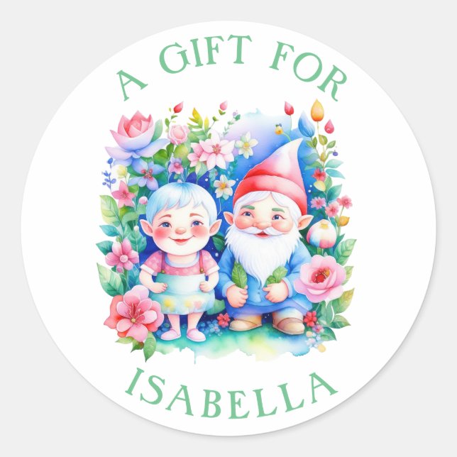 Sticker Rond Très beau Noël personnalisé M. et Mme Clause (Devant)