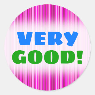 Sticker Rond TRÈS BON ! + Motif de minces bandes magenta et ros