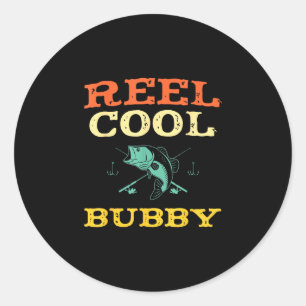 Sticker Rond Très cool papy pêche pêcheur drôle vintage