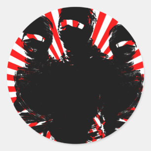 Sticker Rond tres ninjas.