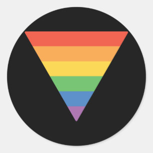 Sticker Rond Triangle arc-en-ciel gay pride