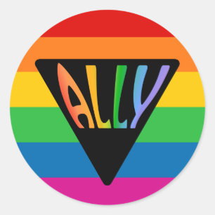 Sticker Rond Triangle Gay Ally