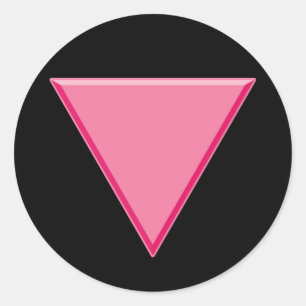 Sticker Rond Triangle rose gay pride