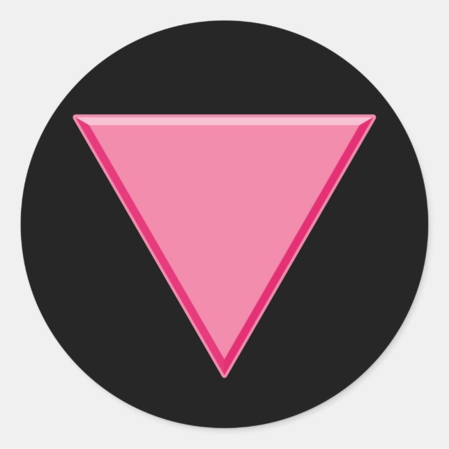 Sticker Rond Triangle rose gay pride (Devant)