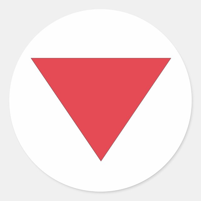 Sticker Rond Triangle rouge inversé (Devant)