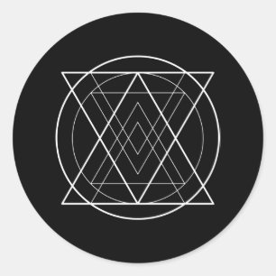 Sticker Rond Triangles à l'intérieur de la géométrie sacrée du