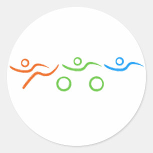 Sticker Rond Triathlon cool et design unique