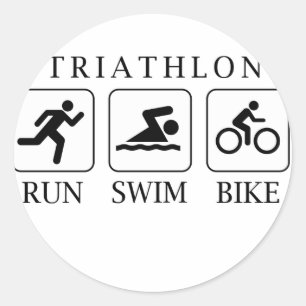 Sticker Rond Triathlon course, nage et vélo
