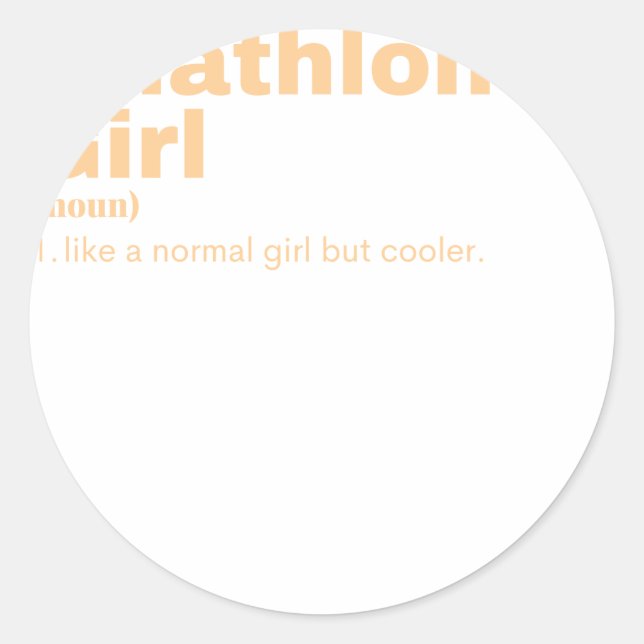 Sticker Rond Triathlon Girl - Triathlon (Devant)