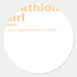 Sticker Rond Triathlon Girl - Triathlon
