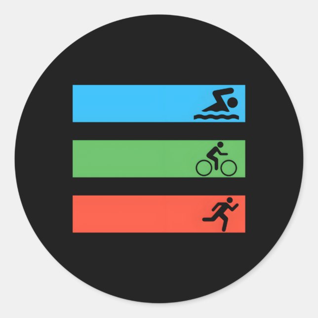 Sticker Rond Triathlon Triathlon (Devant)