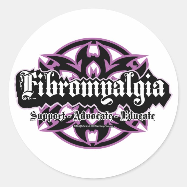 Sticker Rond Tribal de Fibromyalgie (Devant)