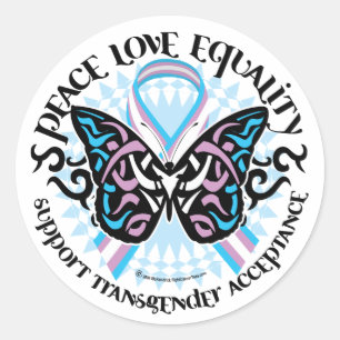 Sticker Rond Tribal de papillon de transsexuel