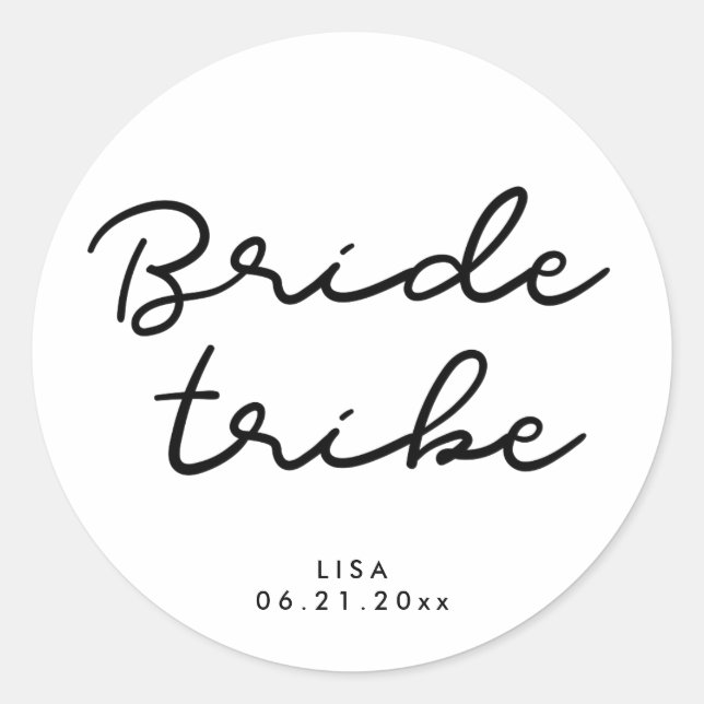 Sticker Rond Tribe de mariée simple (Devant)