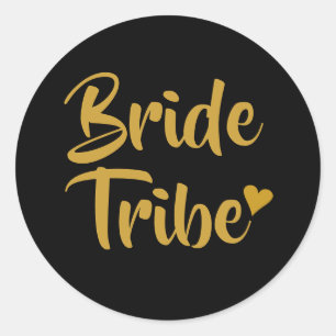 Sticker Rond Tribu de la mariée Cœur en or