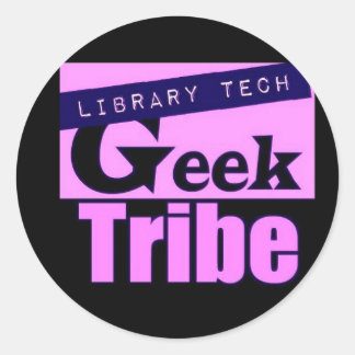 Sticker Rond Tribu des Geeks de la technologie de bibliothèque