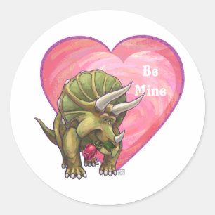 Sticker Rond Tricératops romantiques à moi