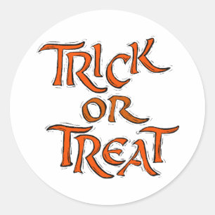 Sticker Rond Trick Halloween ou Traiter les mots