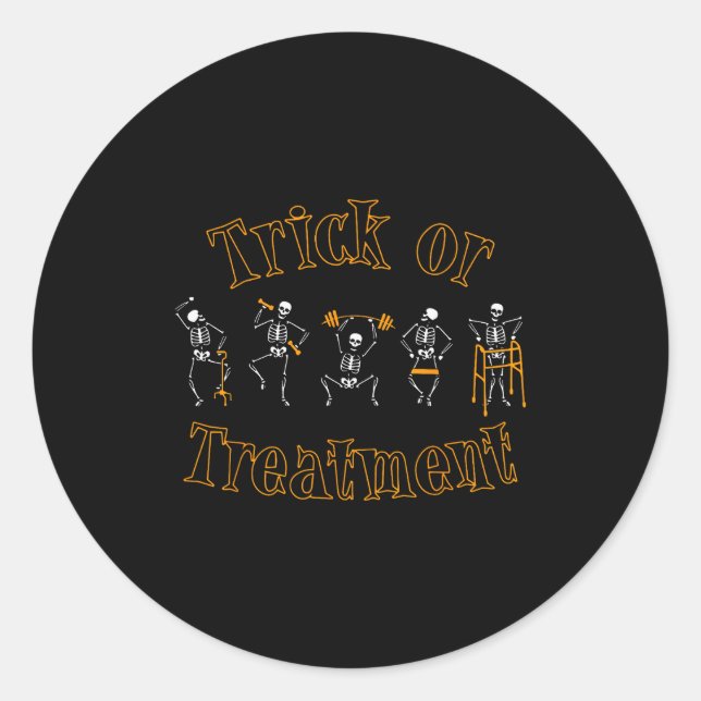 Sticker Rond Trick Or Pt Physical Therapy Therast Halloween  (Devant)