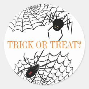 Sticker Rond Trick or Treat Spiders ID214