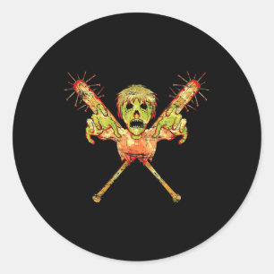 Sticker Rond Trick Ou Traiter Cadeau Zombie Scandale Halloween