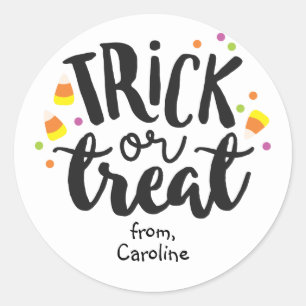 Sticker Rond Trick ou traiter Halloween Candy Corn Cute Favoris