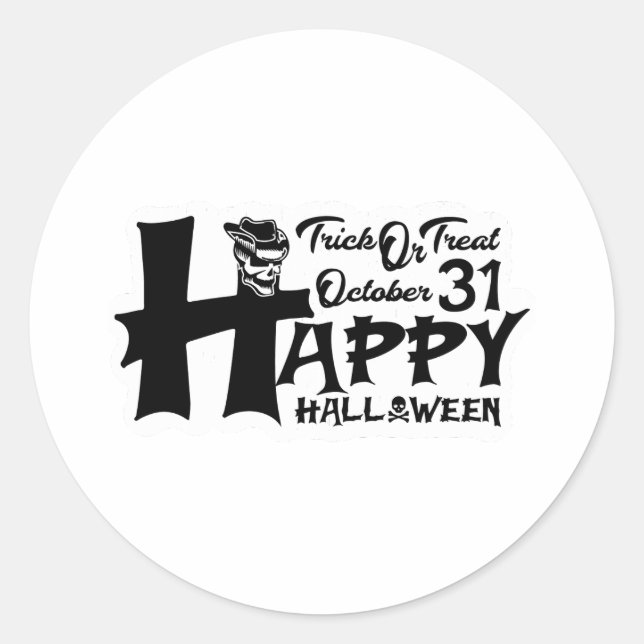 Sticker Rond Trick ou Treat ! 31 octobre - Halloween heureux (Devant)