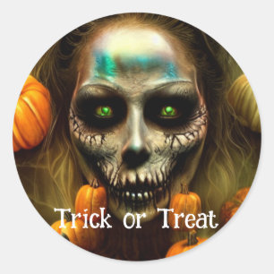 Sticker Rond Trick ou Treat Halloween
