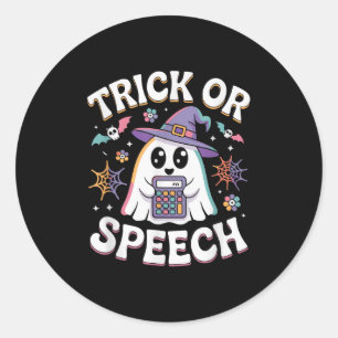 Sticker Rond Trick Ou Voix Retro Slp Halloween Thérapie De La P