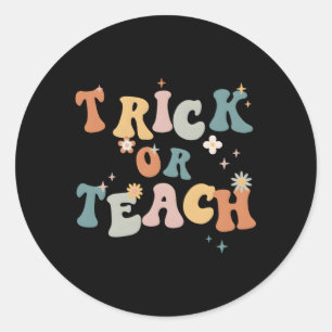 Sticker Rond Tricoter Ou Enseigner Enseignant Halloween Py