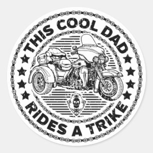 Sticker Rond Tricycle frais de cycliste de papa