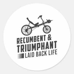 Sticker Rond Tricycle Recumbent & Triumphant Vintage Retro