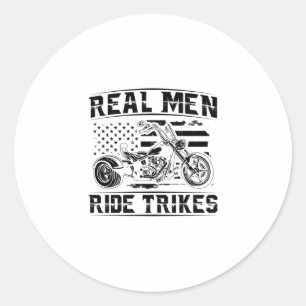 Sticker Rond Trier les hommes   Trikes Triker Motorcycle Idée c
