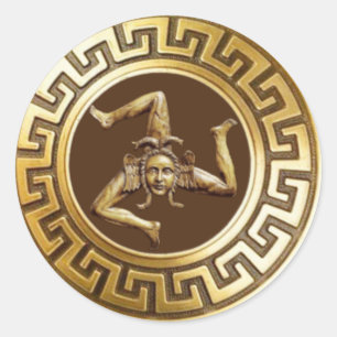 Sticker Rond Trinacria de Sicile (Bronze)