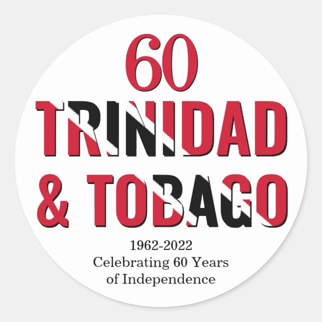 Sticker Rond TRINIDAD 60e anniversaire de l'indépendance (Devant)