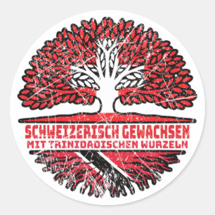 Sticker Rond Trinité-et-Tobago Trinidadisch Schweizer Schweiz