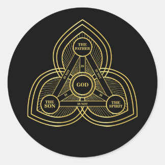 Sticker Rond Trinité Le Père, Le Fils Et Le Saint-Esprit Or