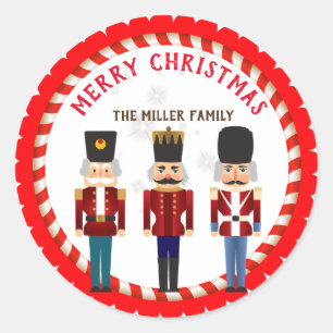Sticker Rond Trio de casse-noix de vacances de Noël