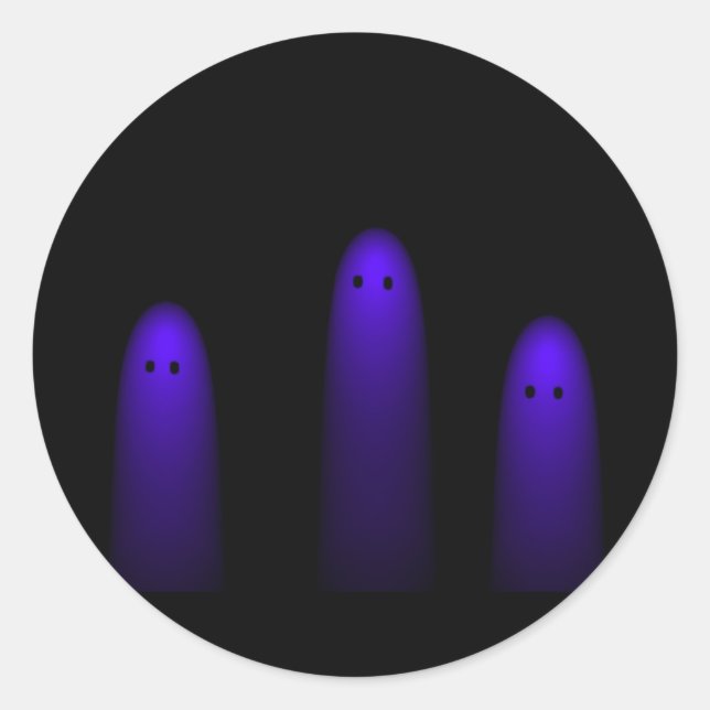 Sticker Rond Trio de fantômes ( violet ) (Devant)