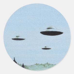 Sticker Rond Trio UFO