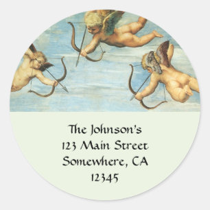 Sticker Rond Triomphe de Galatée détail des Anges par Raphael S