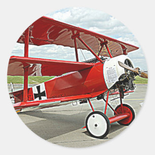 Sticker Rond Triplane de Red Baron